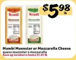 Fresco y Más Mambi Muenster or Mozzarella Cheese offer