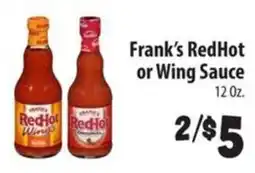 Food Giant Frank's RedHot or Wing Sauce offer