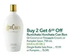 Publix Rumchata Horchata Con Ron or Coconut or Pineapple Cream or Pumpkin Spice offer
