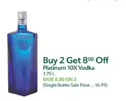 Publix Platinum 10X Vodka offer