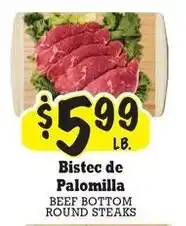 La Michoacana Bistec de Palomilla Beef Bottom Round Steaks offer