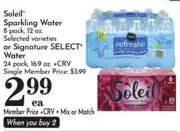 Pavilions Soleil Sparkling Water offer