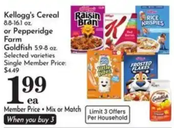 Kellogg's Cereal or Pepperidge Farm Goldfish