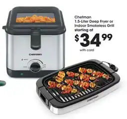 Fred Meyer Chefman 1.5-Liter Deep Fryer or Indoor Smokeless Grill offer