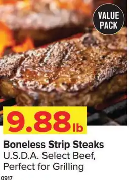 Shop 'n Save Boneless Strip Steaks offer