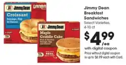 Metro Market Jimmy Dean Breakfast Sandwiches offer