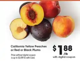 Metro Market California Yellow Peaches or Red or Black Plums offer