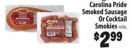 Food Giant Carolina Pride Smoked Sausage Or Cocktail Smokies offer