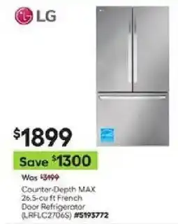 Lowe's Lg counter-depth max french door refrigerator offer