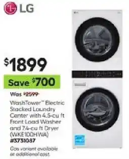 Lowe's LG WashTower Electric Stacked Laundry Center offer