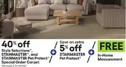 Lowe's Style Selections, Stainmaster, and Stainmaster Pet Protect Special Order Carpet offer