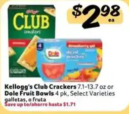 Fresco y Más Kellogg's Club Crackers or Dole Fruit Bowls offer