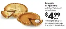 Fry's Pumpkin or Apple Pie offer