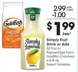Fry's Simply Fruit Drink or Ade offer