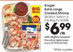 Fry's Kroger extra large cooked shrimp offer