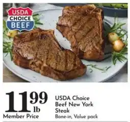 Pavilions Usda Choice Beef New York Steak offer