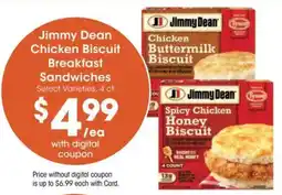 Fry's Jimmy Dean chicken biscuit breakfast sandwiches offer