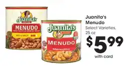 Fry's Juanita's Menudo offer