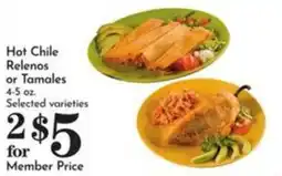 Pavilions Hot Chile Rellenos or Tamales offer