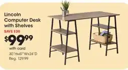 Fred Meyer Lincoln computer desk with shelves offer