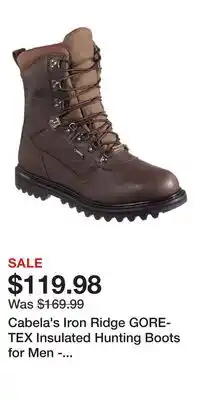 Cabela's Cabela's Iron Ridge GORE-TEX Insulated Hunting Boots for Men - Brown - 8M offer