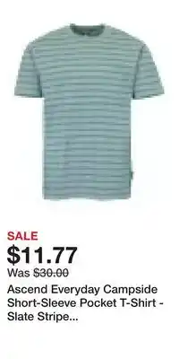 Cabela's Ascend Everyday Campside Short-Sleeve Pocket T-Shirt - Slate Stripe - S offer