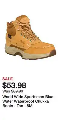Cabela's World Wide Sportsman Blue Water Waterproof Chukka Boots - Tan - 8M offer