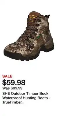 Cabela's SHE Outdoor Timber Buck Waterproof Hunting Boots - TrueTimber Strata - 6M offer