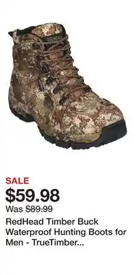 Cabela's RedHead Timber Buck Waterproof Hunting Boots for Men - TrueTimber Strata - 7M offer