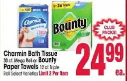 Jewel-Osco Charmin Bath Tissue or Bounty Paper Towels offer