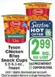 Jewel-Osco Tyson Chicken Bites Snack Cups offer