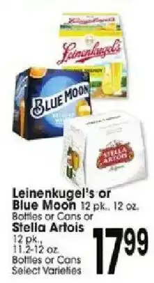 Jewel-Osco Leinenkugel's or Blue Moon or Stella Artois offer