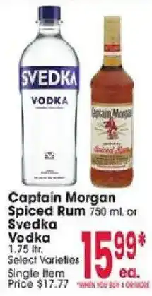 Jewel-Osco Captain Morgan Spiced Rum or Svedka Vodka offer