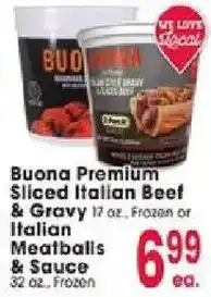 Jewel-Osco Buona Premium Sliced Italian Beef & Gravy or Italian Meatballs & Sauce offer