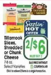 Jewel-Osco Tillamook Slices, Shredded or Chunk Cheese offer