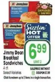 Jewel-Osco Jimmy Dean Breakfast Sandwiches offer