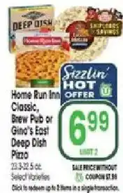 Jewel-Osco Home Run Inn Classic, Brew Pub or Gino's East Deep Dish Pizza offer