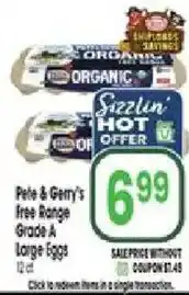 Jewel-Osco Pete & Gerry's Free Range Grade A Large Eggs offer