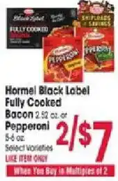 Jewel-Osco Hormel Black Label Fully Cooked Bacon or Pepperoni offer