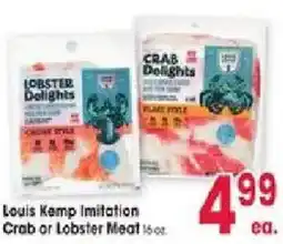 Jewel-Osco Louis Kemp Imitation Crab or Lobster Meat offer