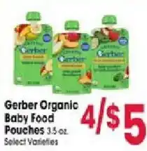 Jewel-Osco Gerber Organic Baby Food Pouches offer