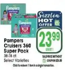 Jewel-Osco Pampers Cruisers 360 Super Pack offer
