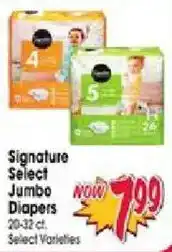 Jewel-Osco Signature Select Jumbo Diapers offer