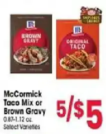 Jewel-Osco McCormick Taco Mix or Brown Gravy offer