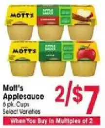Jewel-Osco Mott's Applesauce offer