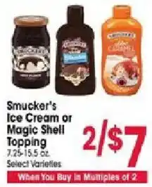 Jewel-Osco Smucker's Ice Cream or Magic Shell Topping offer