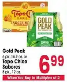 Jewel-Osco Gold Peak or Topo Chico Sabores offer