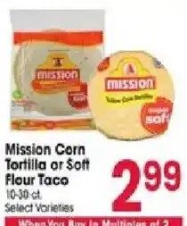 Jewel-Osco Mission Corn Tortilla or Soft Flour Taco offer