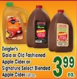 Jewel-Osco Zeigler's Gala or Old Fashioned Apple Cider or Signature Select Blended Apple Cider offer