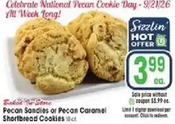 Jewel-Osco Sizzlin' Pecan Sandies or Pecan Caramel Shortbread Cookies offer